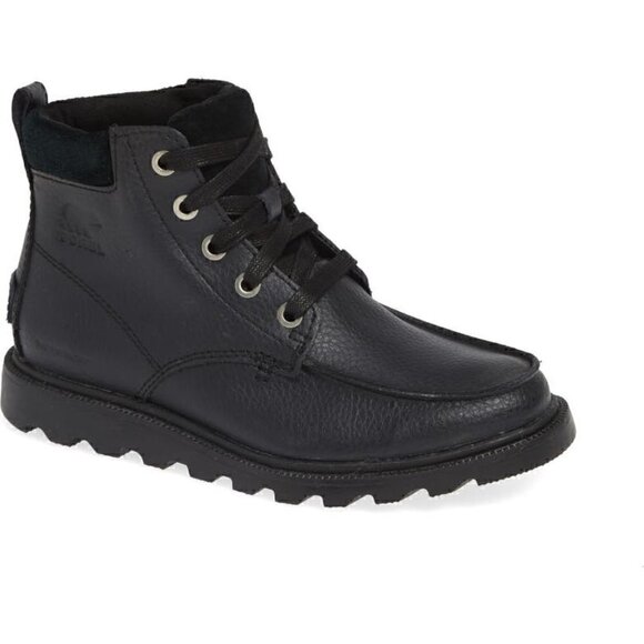 Sorel Madson Black Leather Waterproof Moc Toe Boot Size 5 EUR 37 main image 8